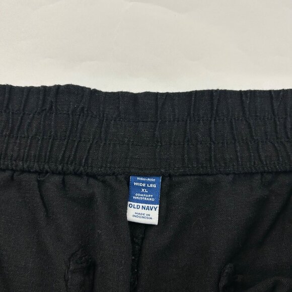 Old Navy Black Linen Blend Wide Leg Lounge Pant XL - Picture 4 of 7